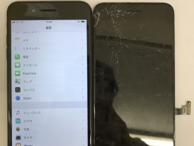 北九州市よりiPhone7Plusのガラス割れ