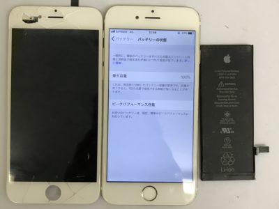 北九州市よりiPhone6の液晶不具合+バッテリー交換