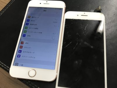 北九州市よりiPhone6Sのガラス割れ修理