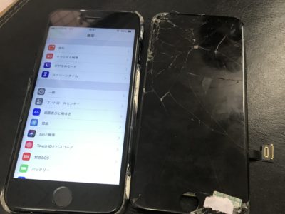 北九州市小倉南区よりiPhone7のガラス割れ修理