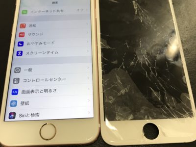 北九州市小倉南区よりiPhone6Sのガラス割れ修理