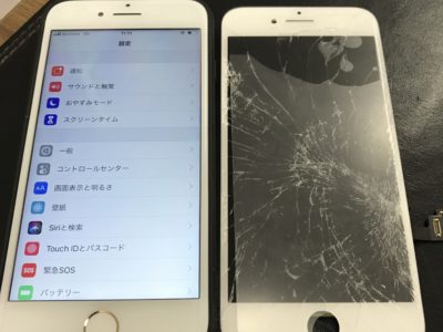 北九州市小倉南区よりiPhone7のガラス割れ修理