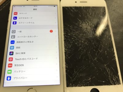 北九州市よりiPhone6Sのガラス割れ修理