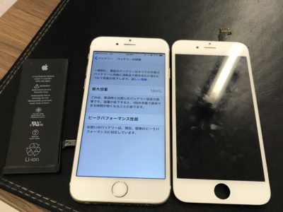 北九州市よりiPhone6のガラス割れ+バッテリー交換