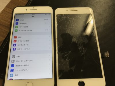 山口県下関市よりiPhone7Plusのガラス割れ修理