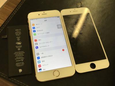 北九州市よりiPhone6Sの液晶不具合+バッテリー交換