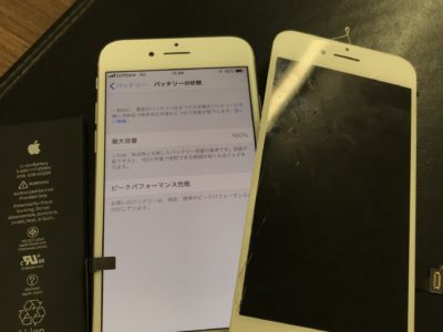 北九州市よりiPhone7のガラス割れ（HQパネル）+バッテリー交換