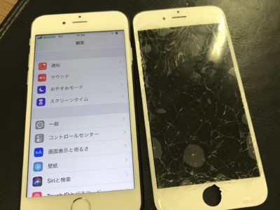 北九州市小倉南区よりiPhone6のガラス割れ修理