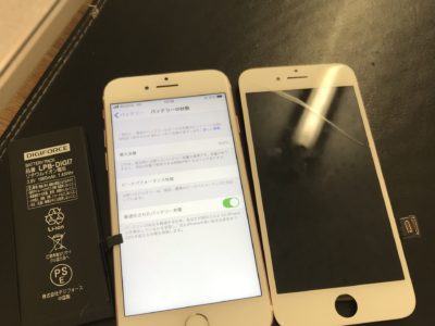 北九州市よりiPhone7のガラス割れ+バッテリー交換