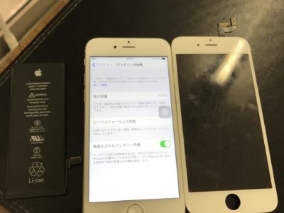 北九州市よりiPhone6Sのガラス割れ+バッテリー交換