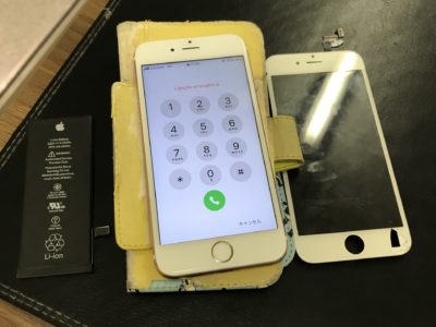 北九州市よりiPhone6Sのガラス割れ+バッテリー交換