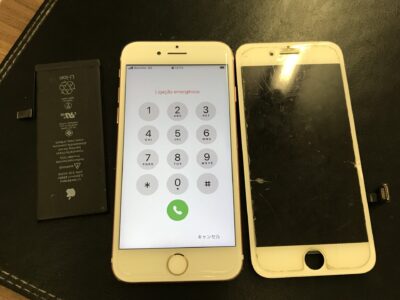 北九州市よりiPhone7のガラス割れ+バッテリー交換