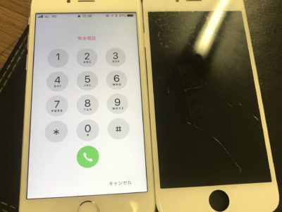 北九州市よりiPhone6Sのガラス割れ修理