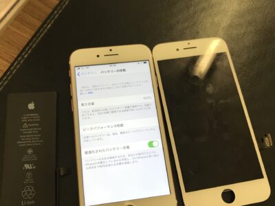 北九州市よりiPhone7のガラス割れ+バッテリー交換