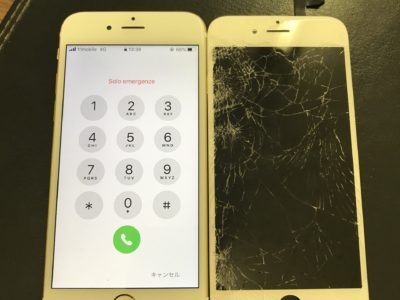 北九州市よりiPhone6Sのガラス割れ修理