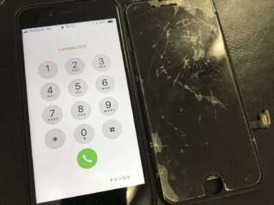 北九州市よりiPhone8のガラス割れ修理