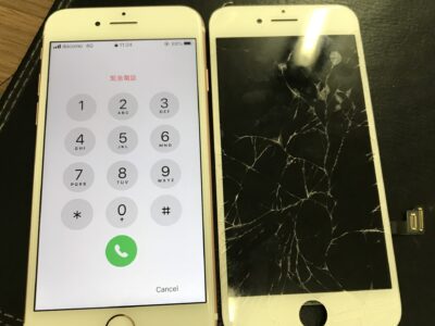 北九州市よりiPhone8のガラス割れ修理（HQパネル）