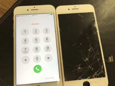 北九州市小倉南区よりiPhone8のガラス割れ修理