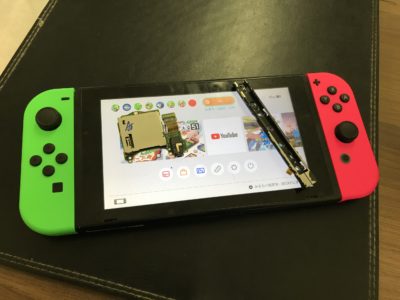 北九州より任天堂Switchの本体側レール+ゲームカードスロット交換