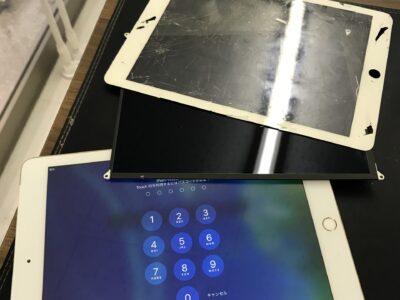 北九州市よりiPad5のガラス割れ+液晶不具合