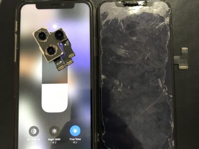 北九州市よりiPhone11Proのガラス割れ修理+リアカメラ交換