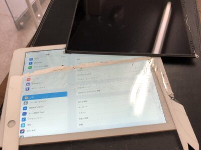 北九州市よりiPad5の液晶不具合+ガラス割れ修理