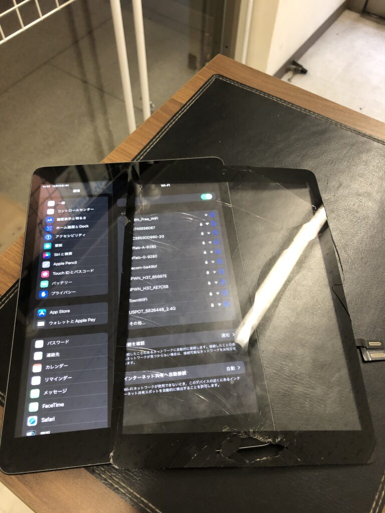 iPad7　ガラス割れ　修理　小倉
