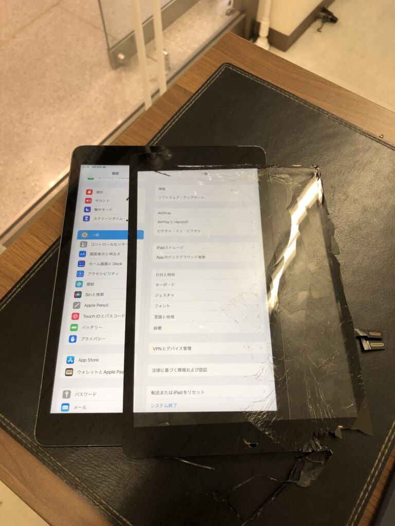 iPad7　ガラス割れ修理　小倉