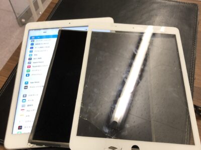 北九州市よりiPad8の液晶不具合+ガラス割れ修理