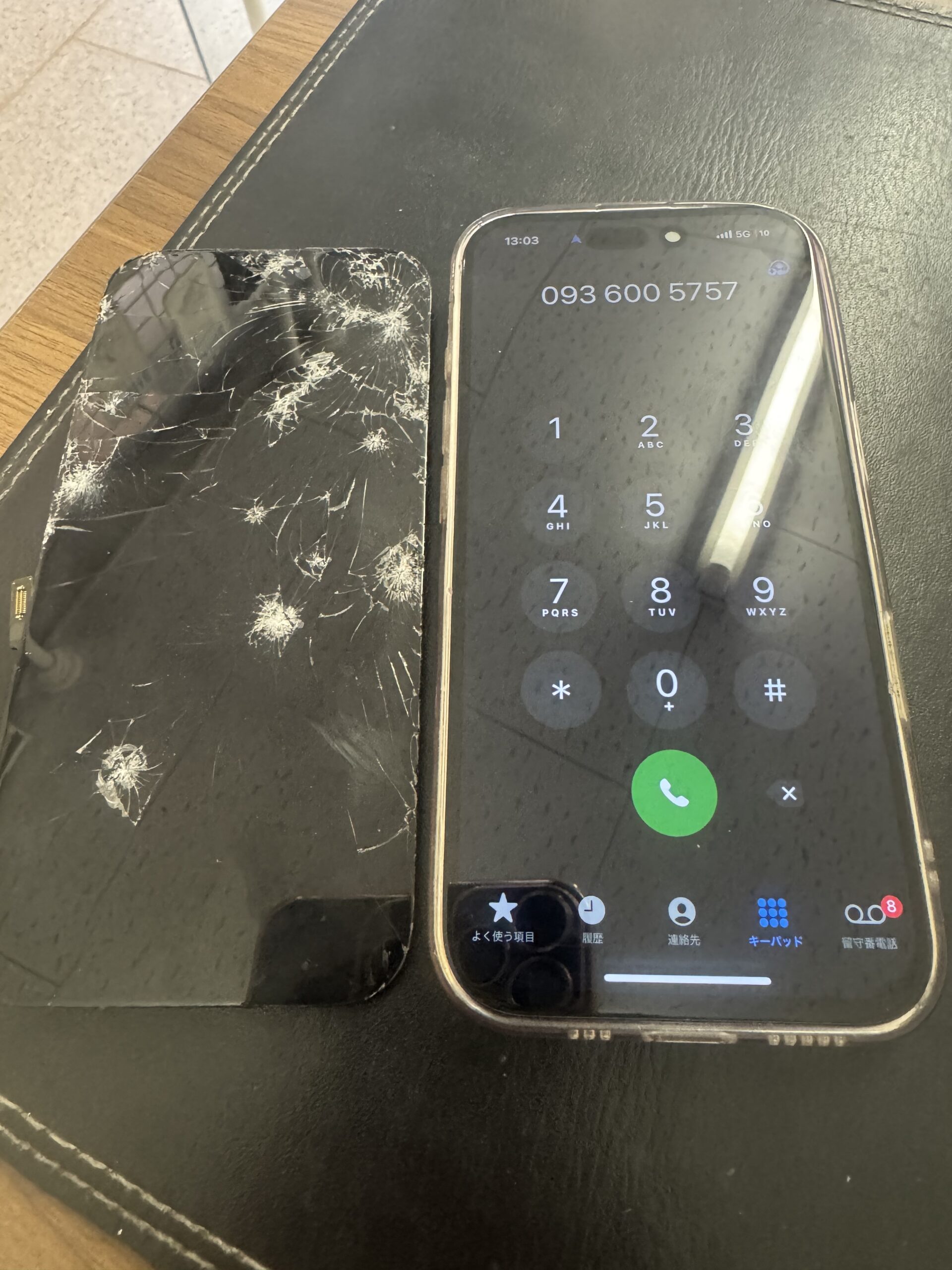 iPhone 16ブラック 画面にひびあり iPhone16】購入したばかりなのに画面が…！割れた画面も交換で新品の